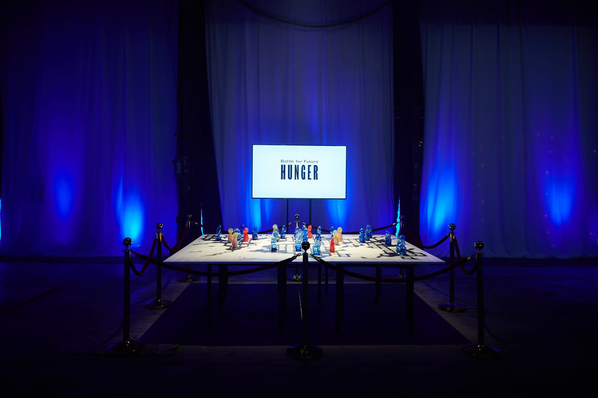 Battle For Future glass and data art piece co-created by EGS and Futurice