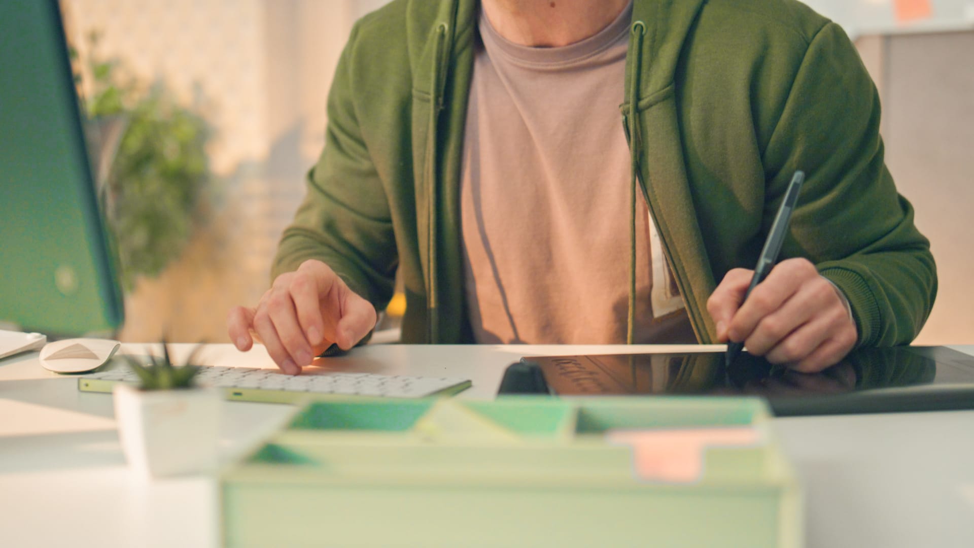 Person working on a computer